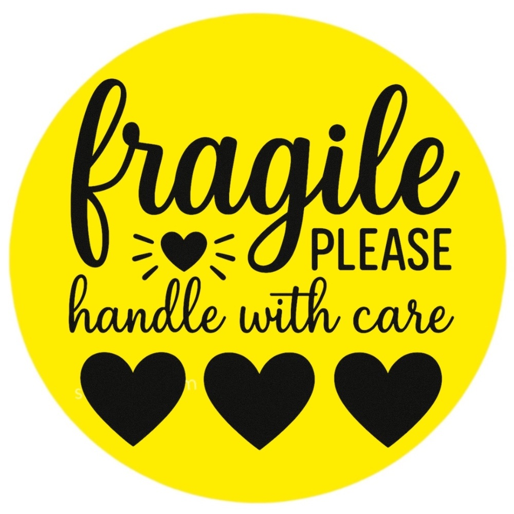 Fragile Handle With Care Stickers – 2" Round Labels – 100 PCS – 15 Color Options